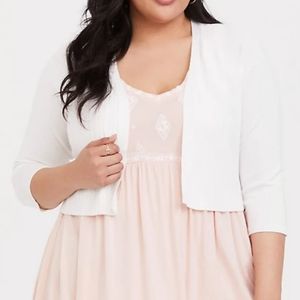 Torrid- IVORY KNIT SHRUG